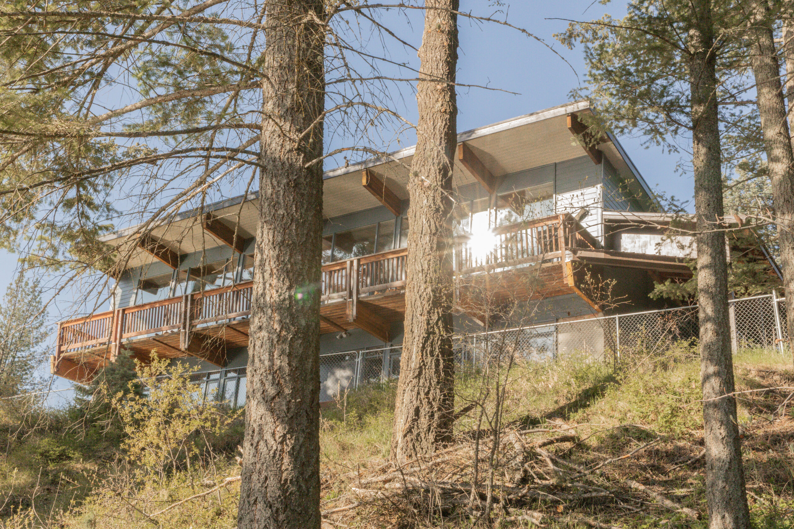 Looking up at Aeneas Lodge from Peterson Lake photo